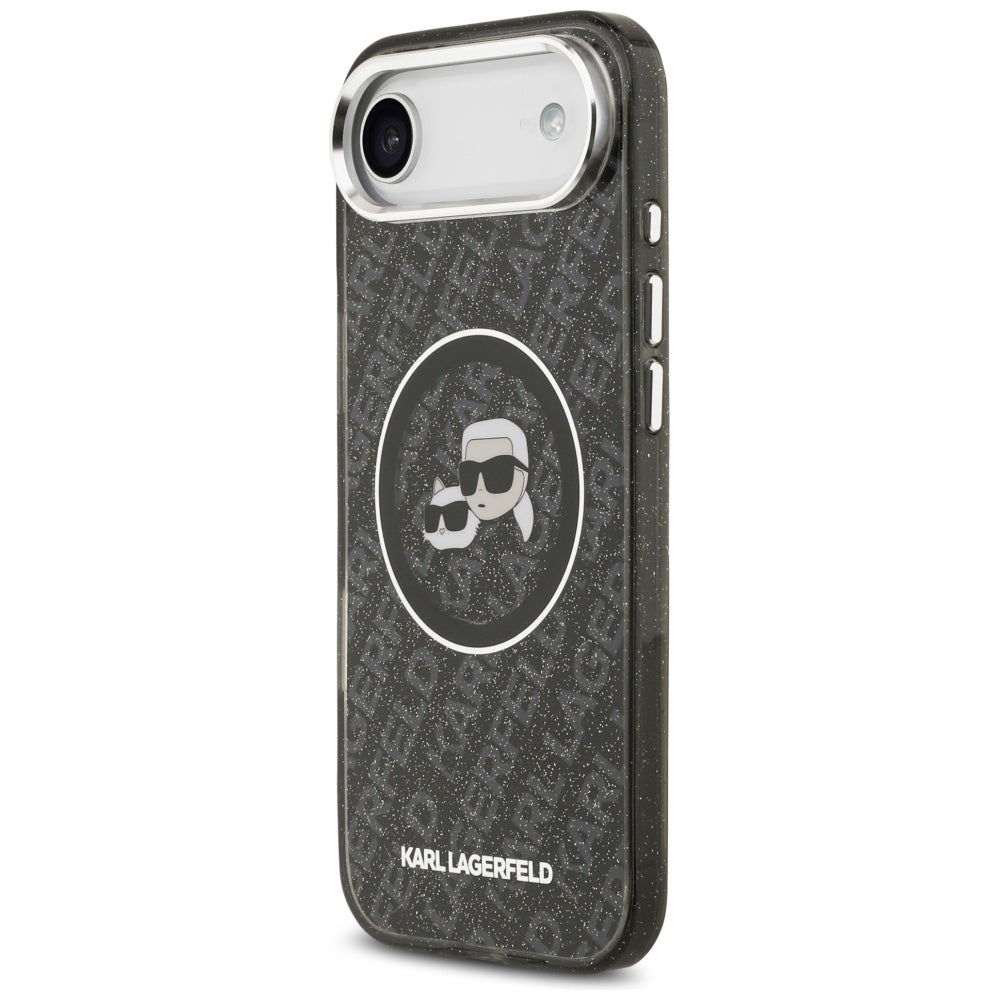 MagSafe-deksel for Apple iPhone 17 Air, Karl Lagerfeld, IML Glitter Karl & Choupette`s Heads, Svart