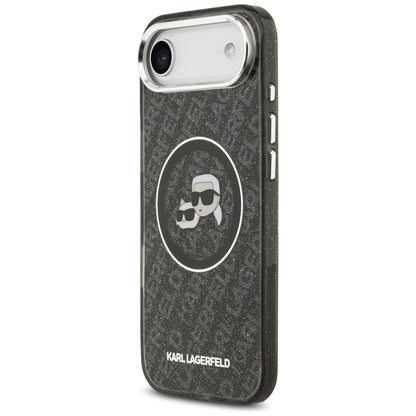 MagSafe-deksel for Apple iPhone 17 Air, Karl Lagerfeld, IML Glitter Karl & Choupette`s Heads, Svart