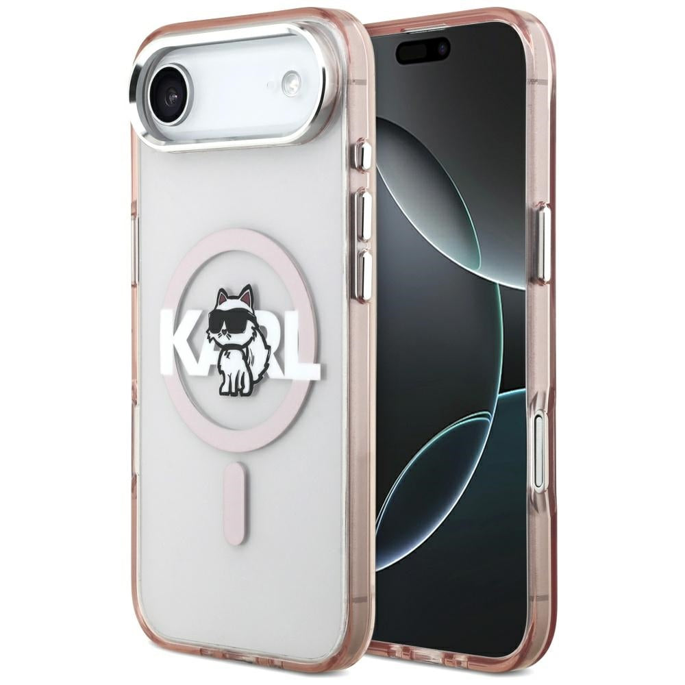 MagSafe-deksel for Apple iPhone 17 Air, Karl Lagerfeld, IML Sketch Logo Choupette, Rosa