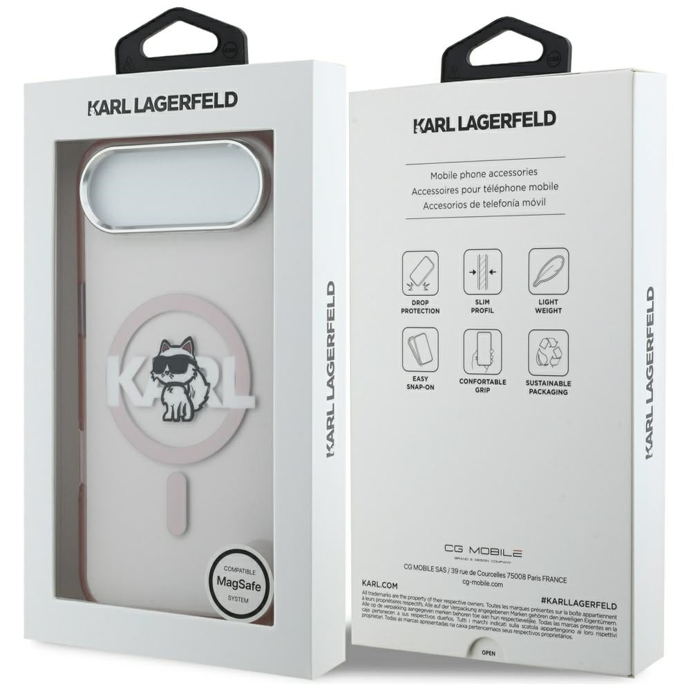 MagSafe-deksel for Apple iPhone 17 Air, Karl Lagerfeld, IML Sketch Logo Choupette, Rosa