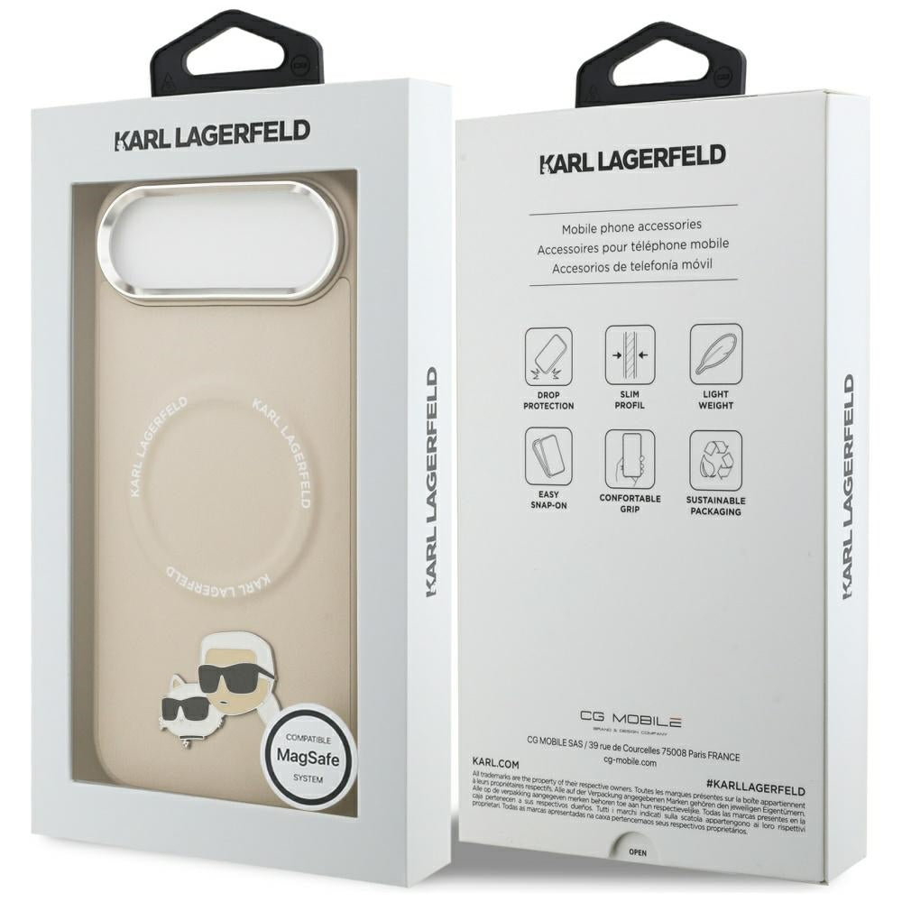 MagSafe-deksel for Apple iPhone 17 Air, Karl Lagerfeld, Karl & Choupette Pins, Beige