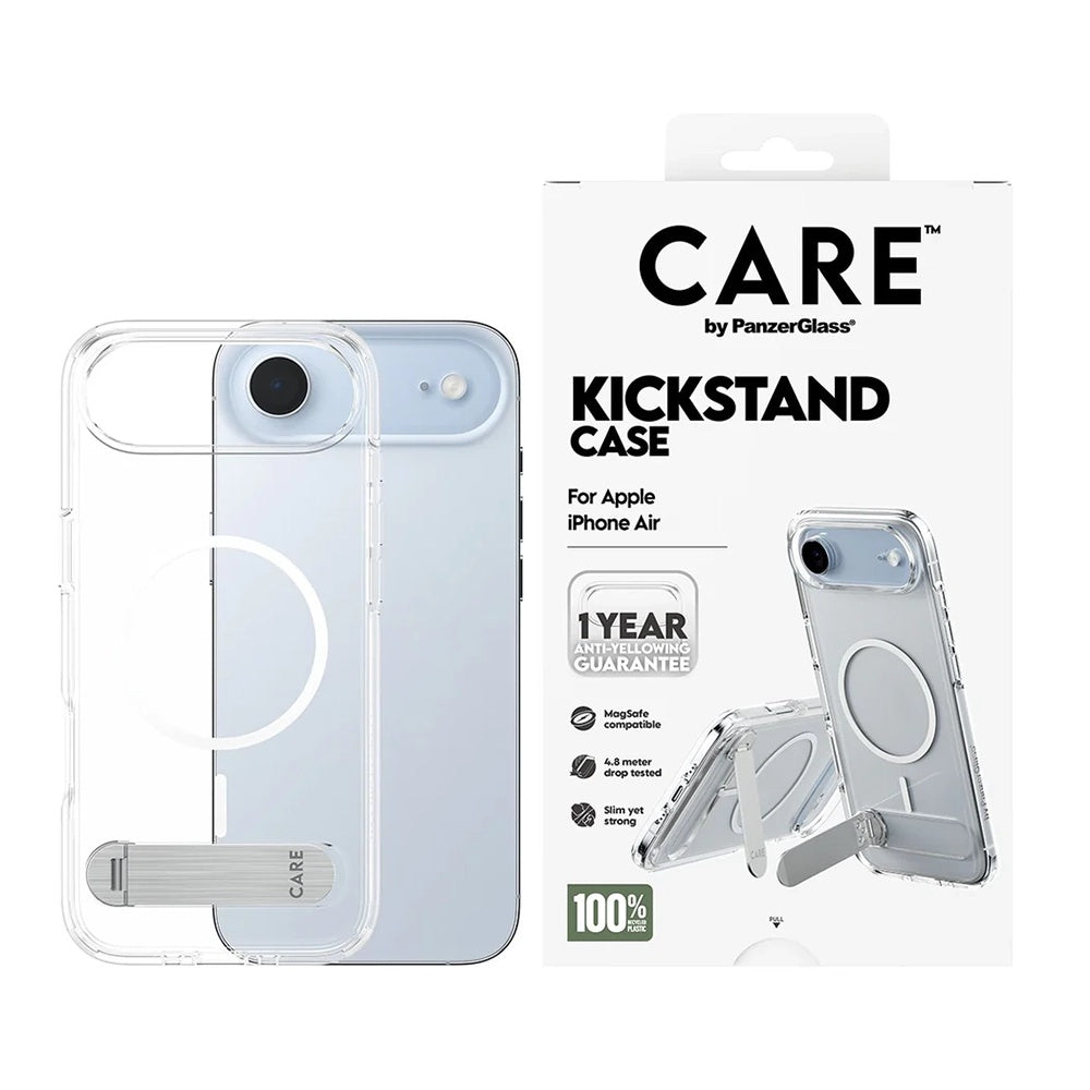 MagSafe-deksel for Apple iPhone 17 Air, PanzerGlass, med Kickstand, Gjennomsiktig