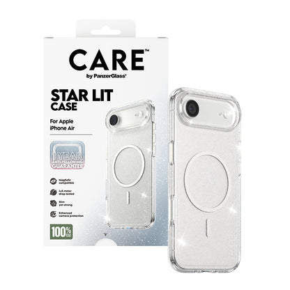 MagSafe-deksel for Apple iPhone 17 Air, PanzerGlass, Care Urban Explorer Star Lit, Transparent Hvit