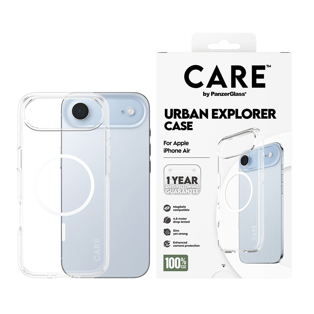 MagSafe-deksel for Apple iPhone 17 Air, PanzerGlass, Urban Explorer Care, Hvit Transparent