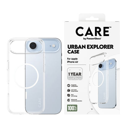 MagSafe-deksel for Apple iPhone 17 Air, PanzerGlass, Urban Explorer Care, Hvit Transparent