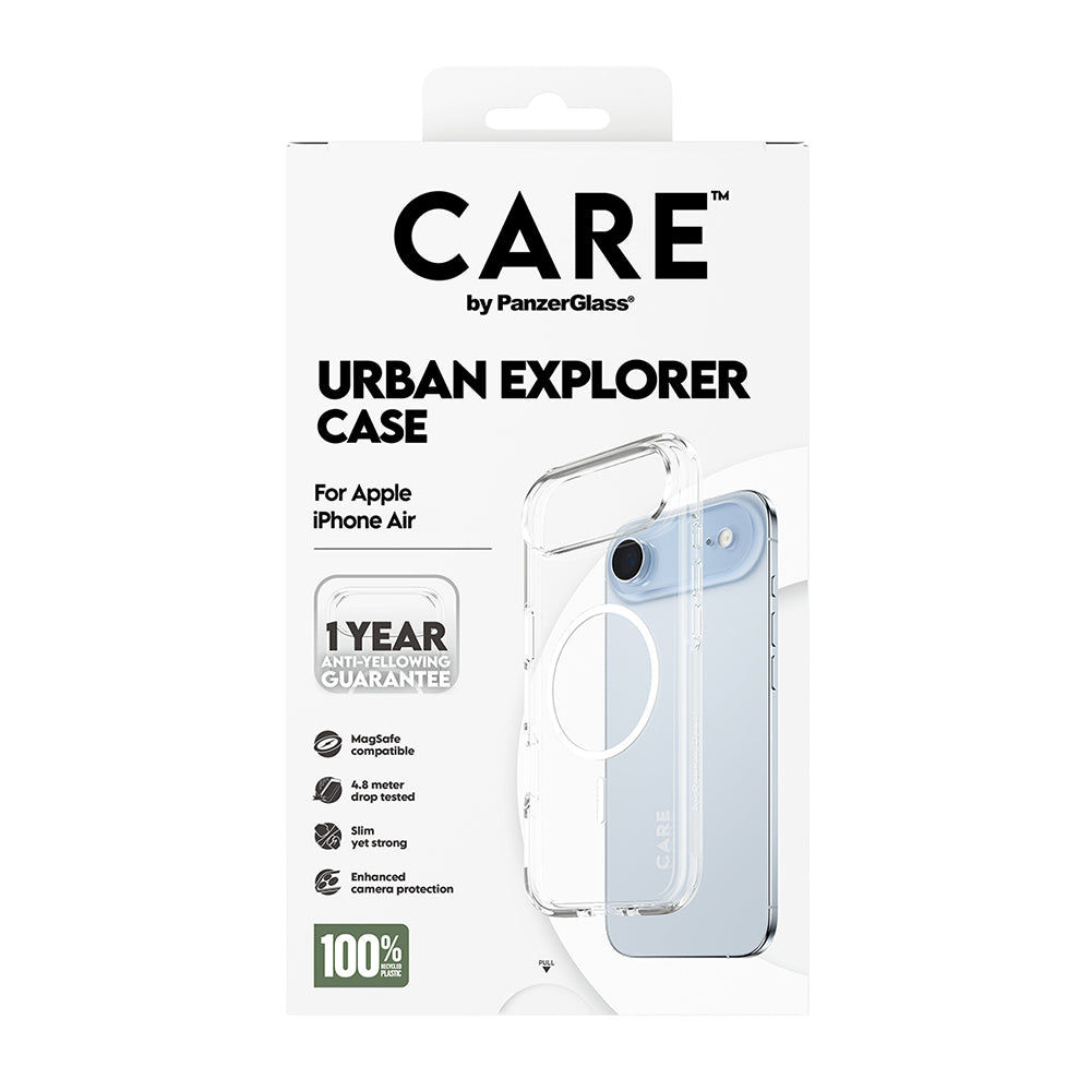 MagSafe-deksel for Apple iPhone 17 Air, PanzerGlass, Urban Explorer Care, Hvit Transparent