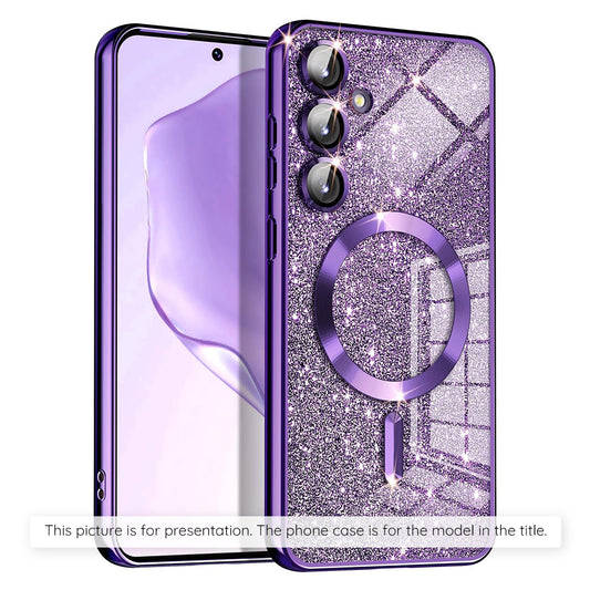 MagSafe-deksel for Apple iPhone 17 Air, Techsuit, Luxury Glitter, Mørk Lilla