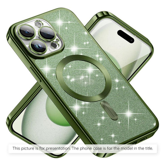 MagSafe-deksel for Apple iPhone 17 Air, Techsuit, Luxury Glitter, Mørkegrønn