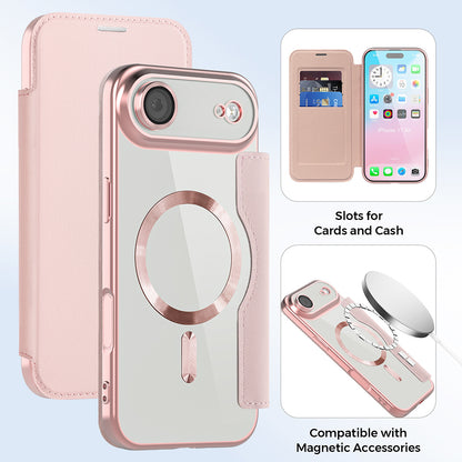 MagSafe-deksel for Apple iPhone 17 Air, Techsuit, SmartMag Book, Rosa
