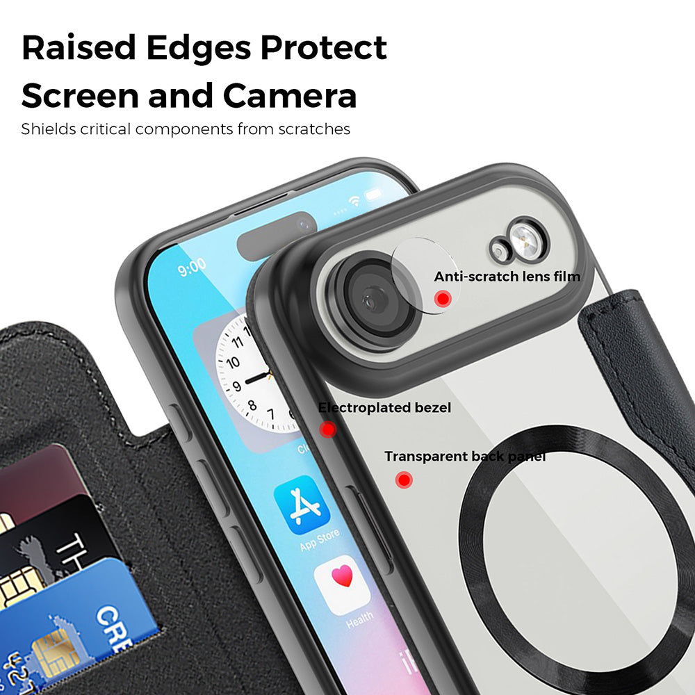 MagSafe-deksel for Apple iPhone 17 Air, Techsuit, SmartMag Book, Rosa