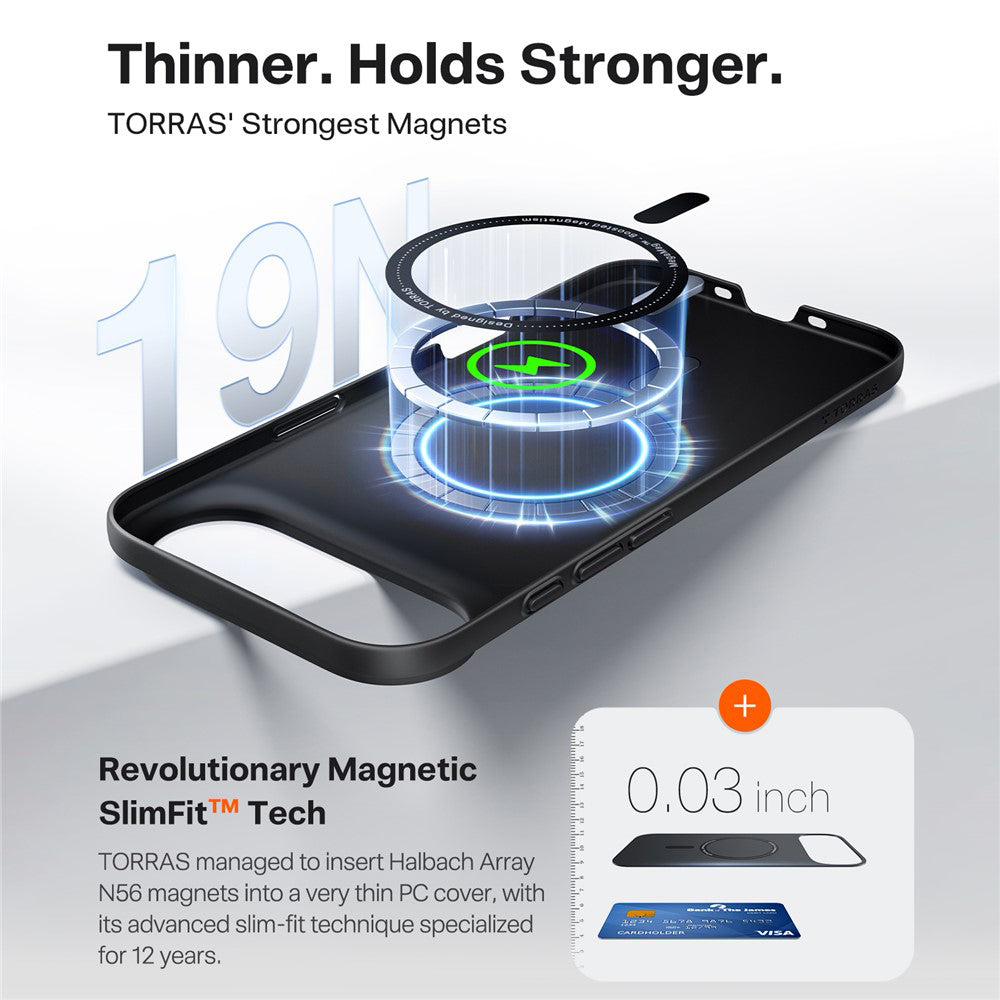 MagSafe-deksel for Apple iPhone 17 Air, Torras, SlimFit, Svart