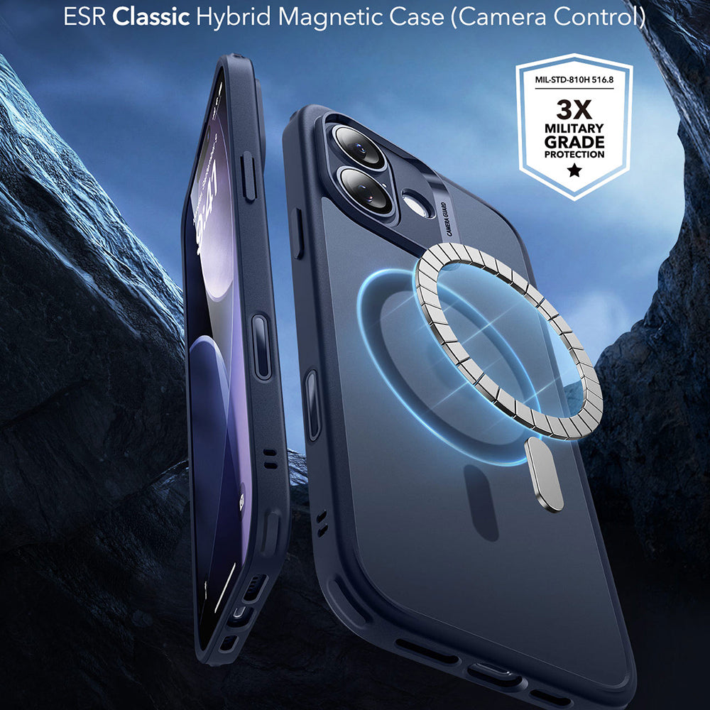 MagSafe-deksel for Apple iPhone 17, ESR, Classic Hybrid, Satinblå