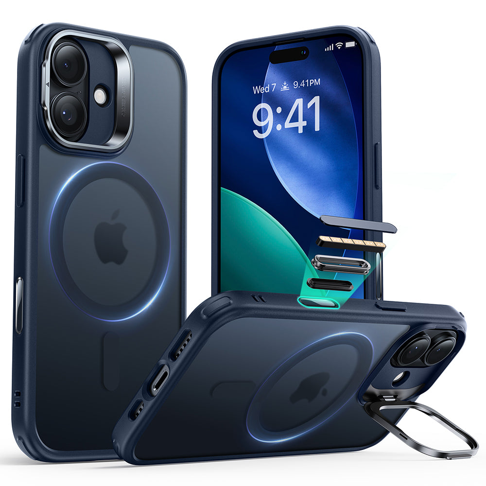 MagSafe-deksel for Apple iPhone 17, ESR, Classic Hybrid Kickstand, Satinblå