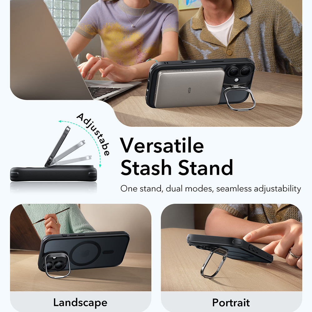 MagSafe-deksel for Apple iPhone 17, ESR, Classic Hybrid Kickstand, Satin Sort