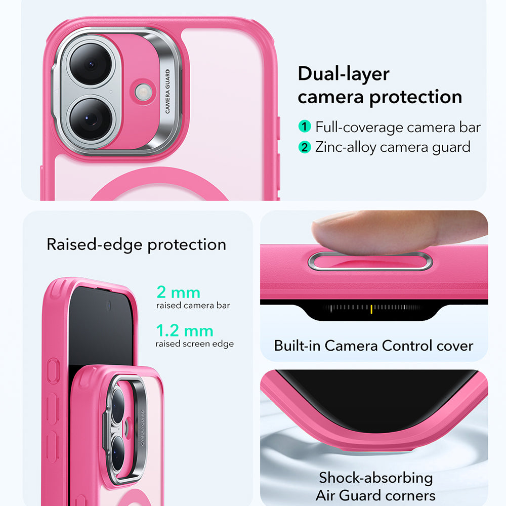 MagSafe-deksel for Apple iPhone 17, ESR, Classic Hybrid Kickstand, Satinrosa