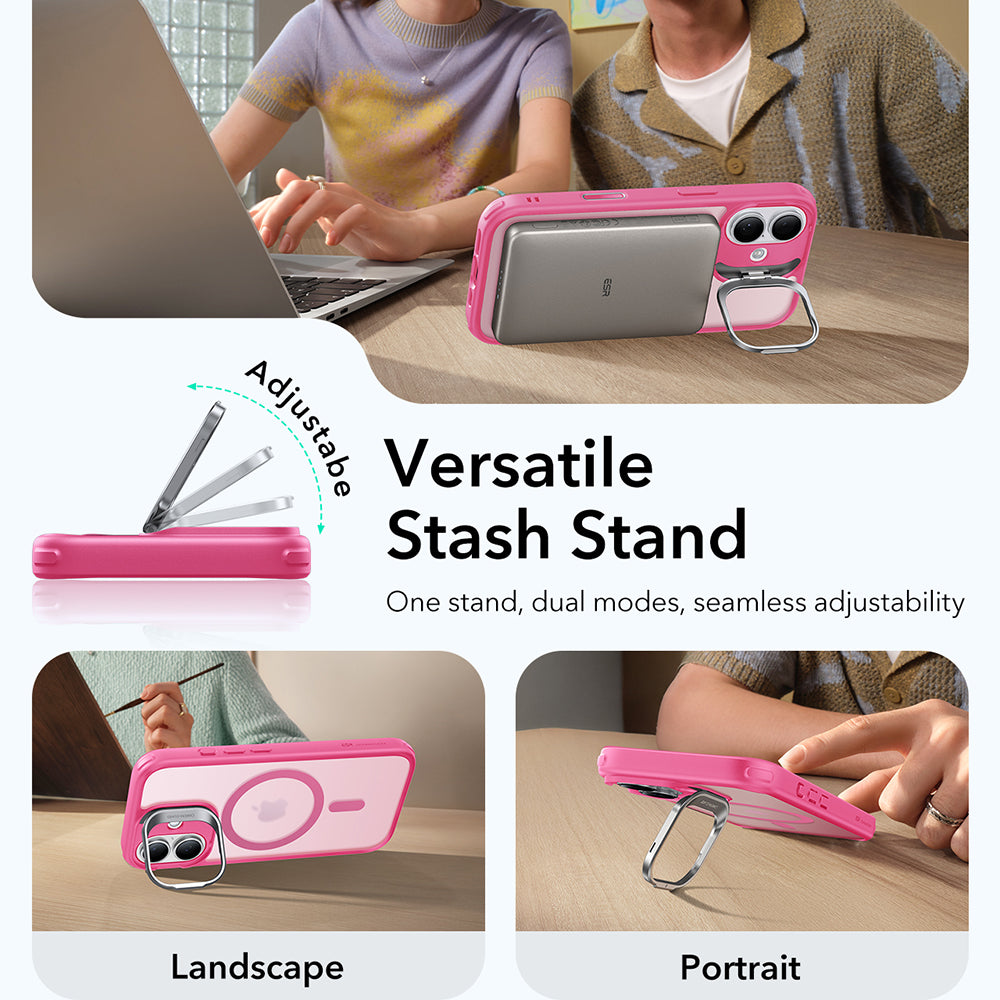MagSafe-deksel for Apple iPhone 17, ESR, Classic Hybrid Kickstand, Satinrosa