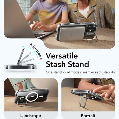 MagSafe-deksel for Apple iPhone 17, ESR, Classic Hybrid Kickstand, Gjennomsiktig