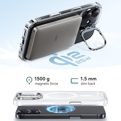 MagSafe-deksel for Apple iPhone 17, ESR, Classic Hybrid Kickstand, Gjennomsiktig