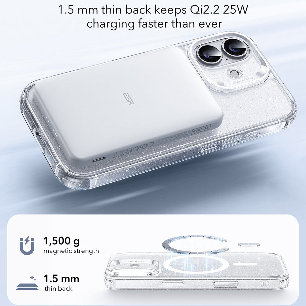 MagSafe deksel for Apple iPhone 17, ESR, Classic Hybrid Shimmer, Gjennomsiktig