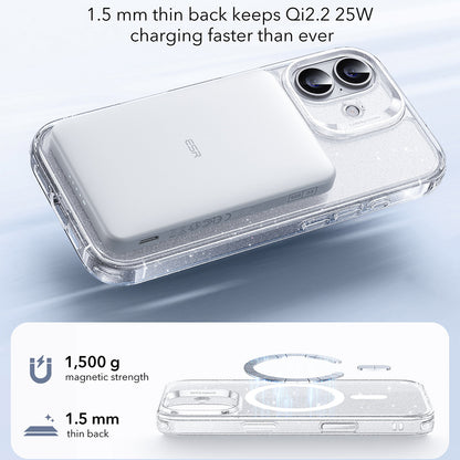 MagSafe deksel for Apple iPhone 17, ESR, Classic Hybrid Shimmer, Gjennomsiktig