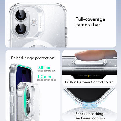 MagSafe deksel for Apple iPhone 17, ESR, Classic Hybrid Shimmer, Gjennomsiktig