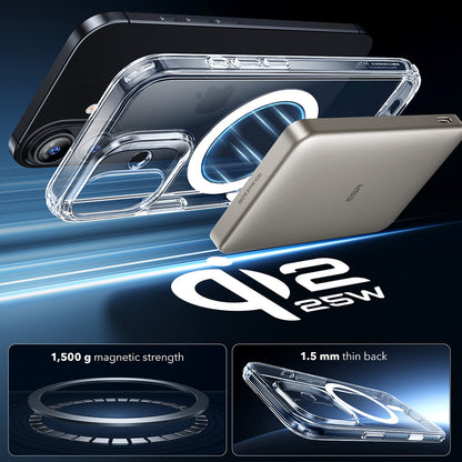 MagSafe-deksel for Apple iPhone 17, ESR, Classic Hybrid, Gjennomsiktig