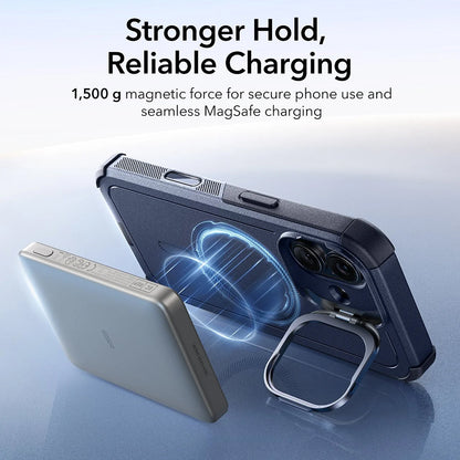 MagSafe-deksel for Apple iPhone 17, ESR, Cyber Armor Kickstand, Blå