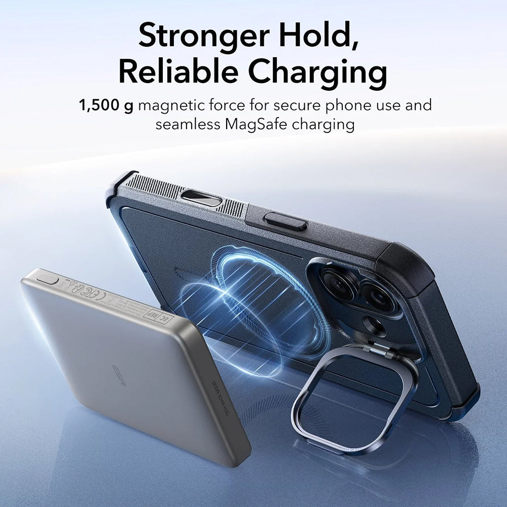MagSafe-deksel for Apple iPhone 17, ESR, Cyber Armor Kickstand, Svart