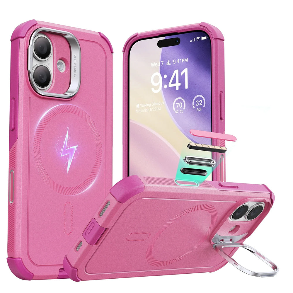MagSafe-deksel for Apple iPhone 17, ESR, Cyber Armor Kickstand, Rosa