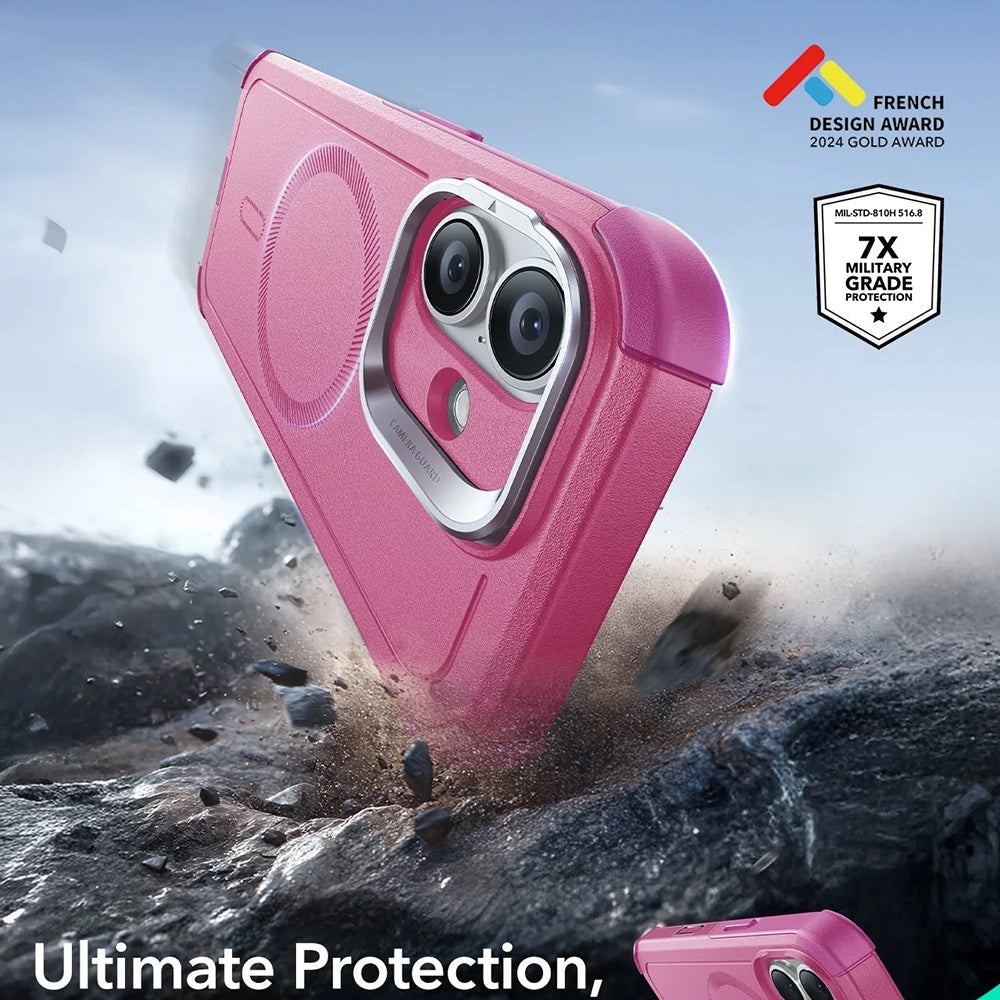 MagSafe-deksel for Apple iPhone 17, ESR, Cyber Armor Kickstand, Rosa