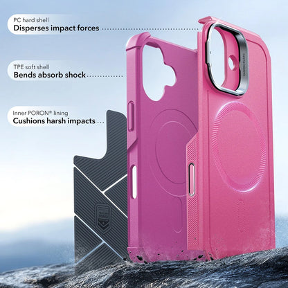 MagSafe-deksel for Apple iPhone 17, ESR, Cyber Armor Kickstand, Rosa