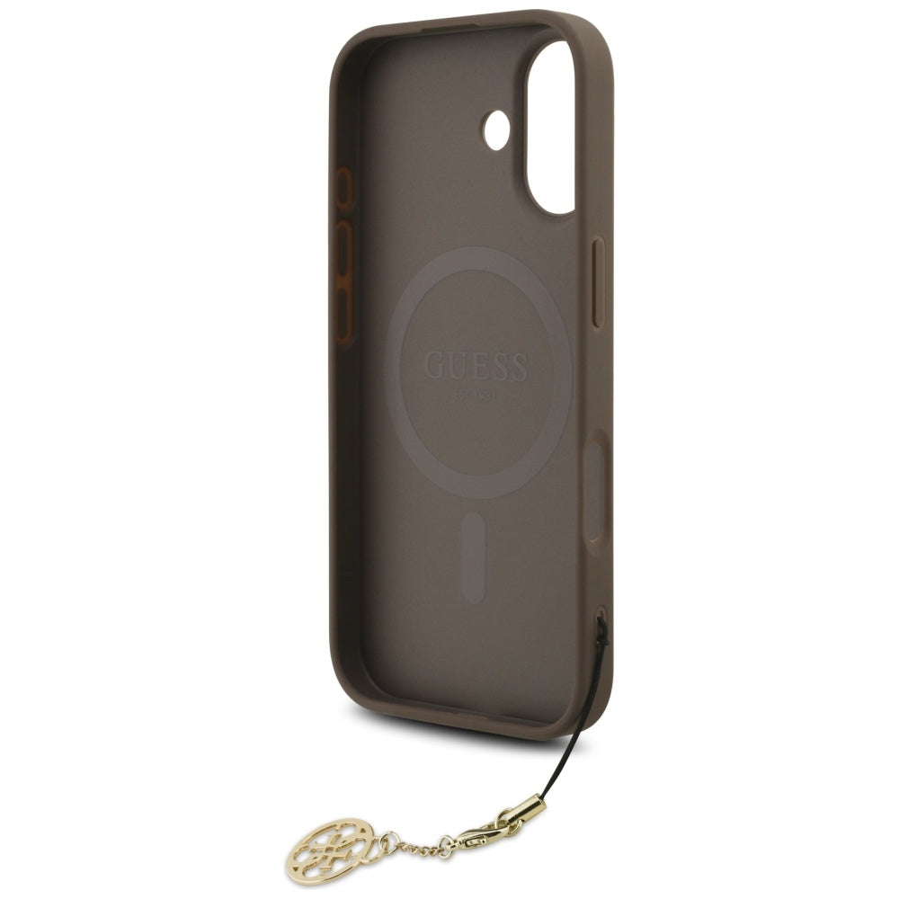 MagSafe-deksel for Apple iPhone 17, Guess, 4G Charm Cradle, Brun