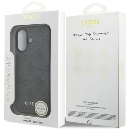 MagSafe-deksel for Apple iPhone 17, Guess, 4G Charm Cradle, Svart