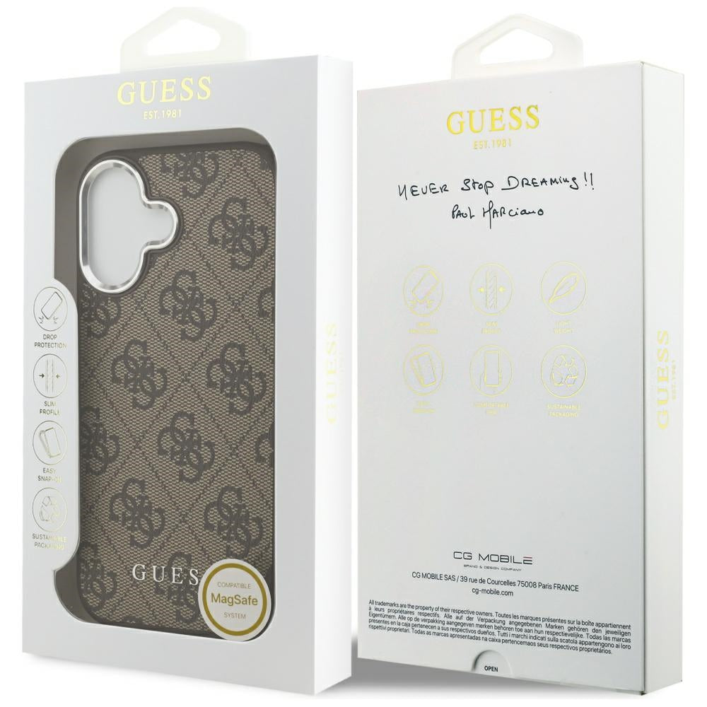 MagSafe-deksel for Apple iPhone 17, Guess, 4G Classic Logo, Brun