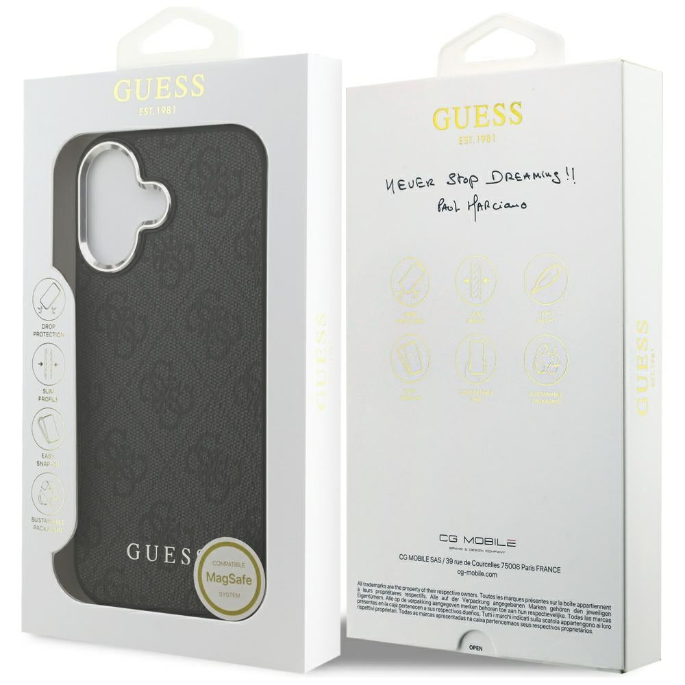 MagSafe-deksel for Apple iPhone 17, Guess, 4G Classic Logo, Svart