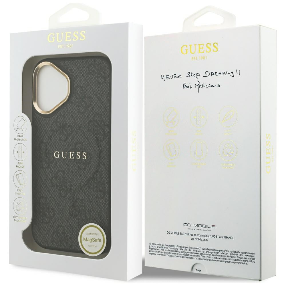 MagSafe-deksel for Apple iPhone 17, Guess, 4G Classic, Svart