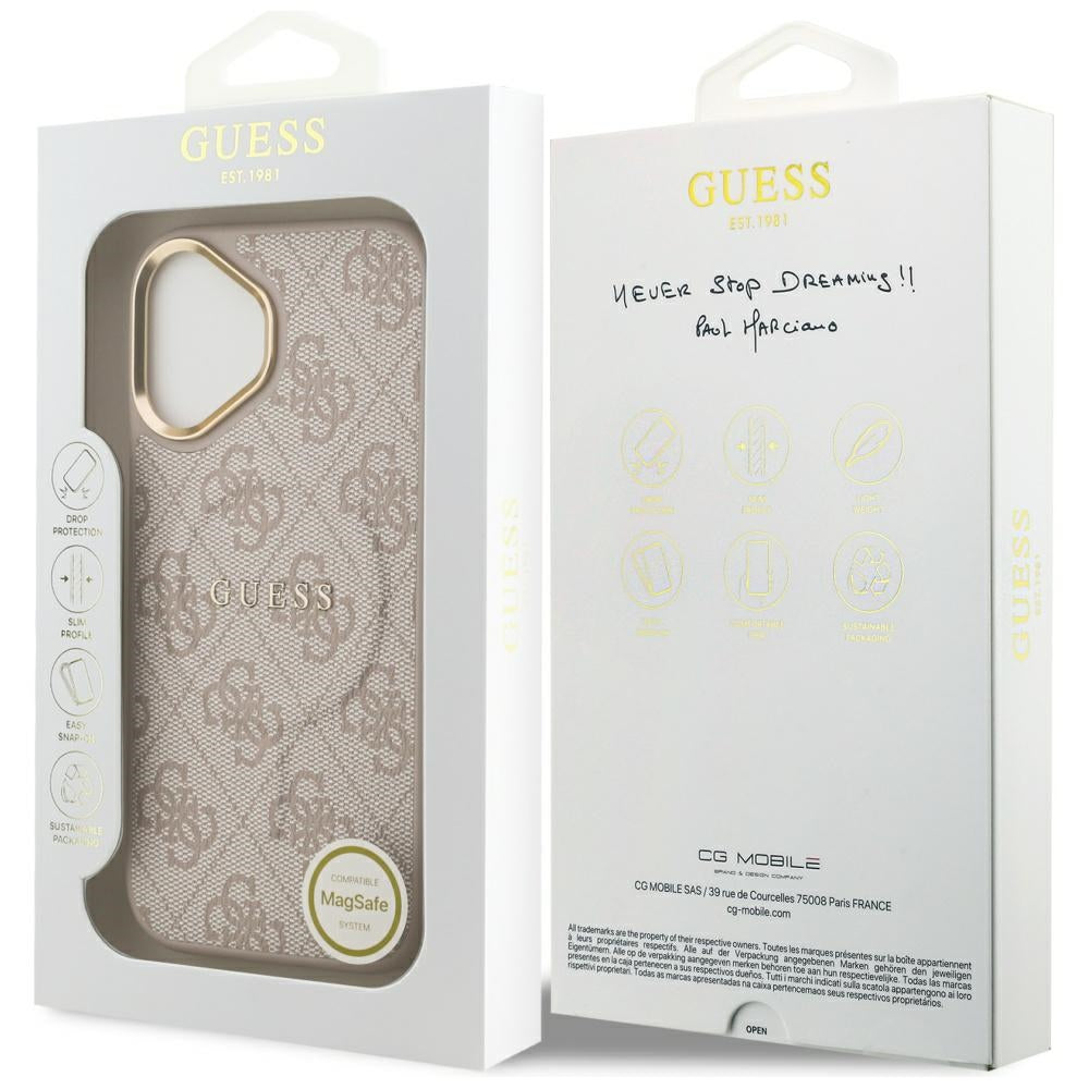 MagSafe-deksel for Apple iPhone 17, Guess, 4G Classic, Rosa