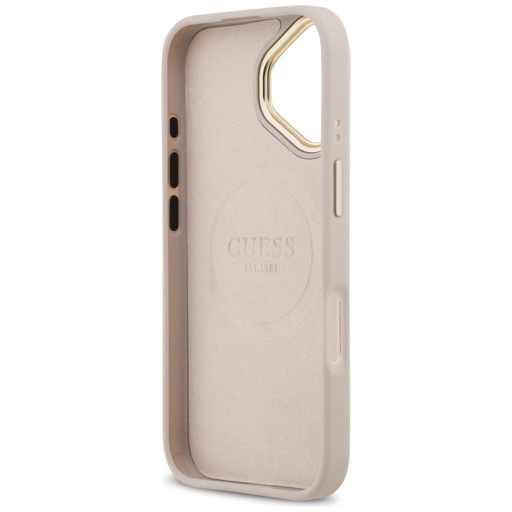 MagSafe-deksel for Apple iPhone 17, Guess, 4G Logo Plate, Rosa