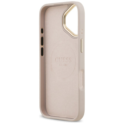 MagSafe-deksel for Apple iPhone 17, Guess, 4G Logo Plate, Rosa
