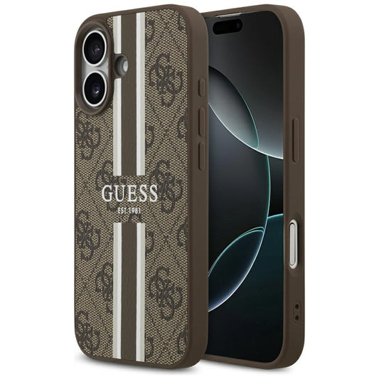 MagSafe-deksel for Apple iPhone 17, Guess, 4G Printed Stripes, Brun