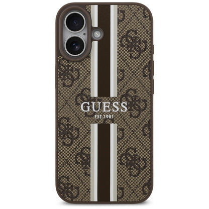 MagSafe-deksel for Apple iPhone 17, Guess, 4G Printed Stripes, Brun
