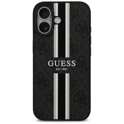 MagSafe-deksel for Apple iPhone 17, Guess, 4G Printed Stripes, Svart