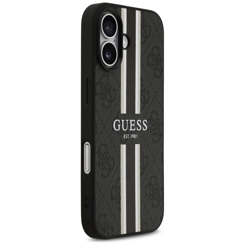 MagSafe-deksel for Apple iPhone 17, Guess, 4G Printed Stripes, Svart