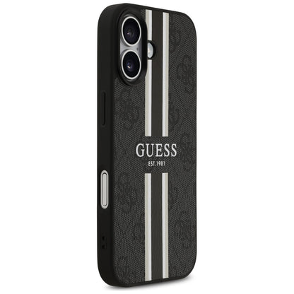 MagSafe-deksel for Apple iPhone 17, Guess, 4G Printed Stripes, Svart