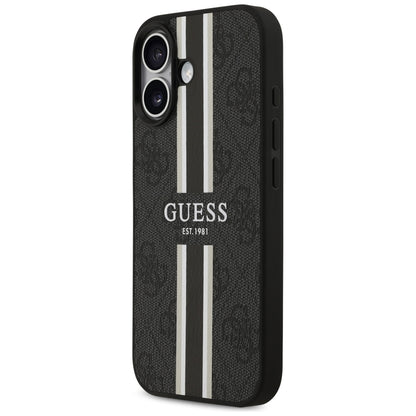 MagSafe-deksel for Apple iPhone 17, Guess, 4G Printed Stripes, Svart