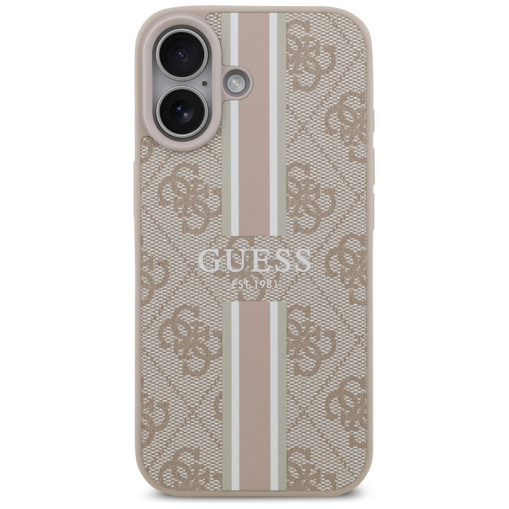 MagSafe-deksel for Apple iPhone 17, Guess, 4G Printed Stripes, Rosa