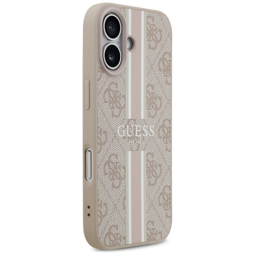 MagSafe-deksel for Apple iPhone 17, Guess, 4G Printed Stripes, Rosa