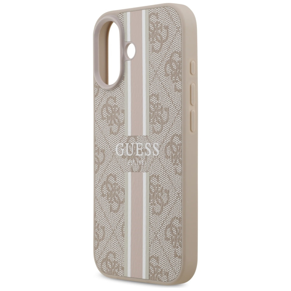 MagSafe-deksel for Apple iPhone 17, Guess, 4G Printed Stripes, Rosa