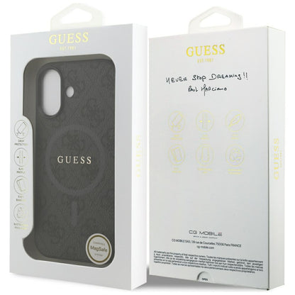 MagSafe-deksel for Apple iPhone 17, Guess, 4G Ring Classic Logo, Svart