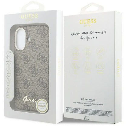 MagSafe-deksel for Apple iPhone 17, Guess, 4G Script Logo, Brun